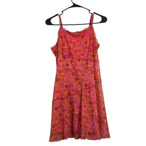 Wild Fable Pink Floral Ruffle Tiered Cami Dress Women's Size Medium